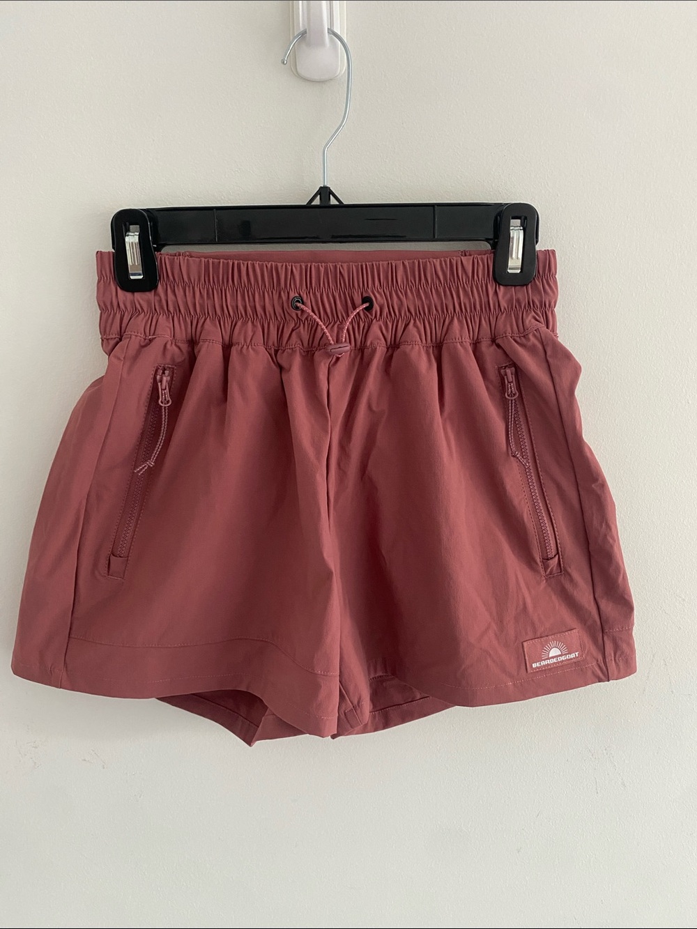 BEARDED GOAT Women's Mauve Alpina Athletic Hiking Shorts w Zipper Pockets XS